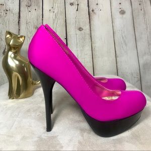 Anne Michelle Platform Stiletto pump hot pink heel